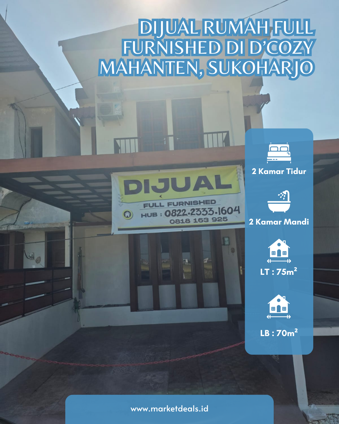 DIJUAL RUMAH FULL FURNISHED – D’COZY MAHANTEN, SUKOHARJO