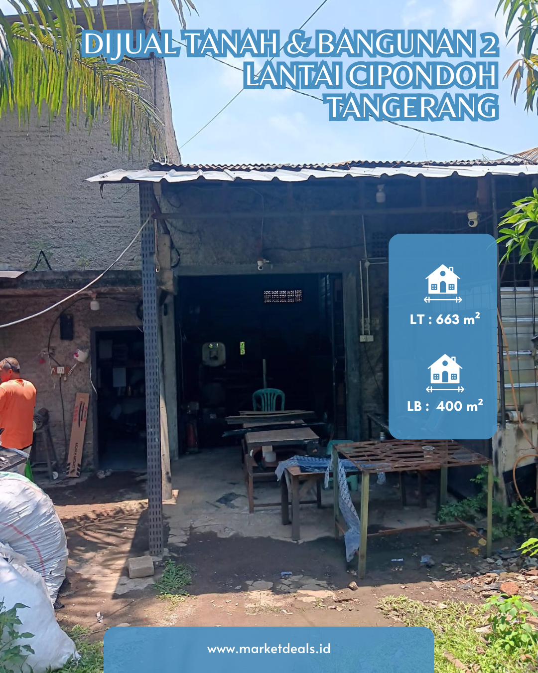 DIJUAL TANAH & BANGUNAN 2 LANTAI – CIPONDOH, TANGERANG