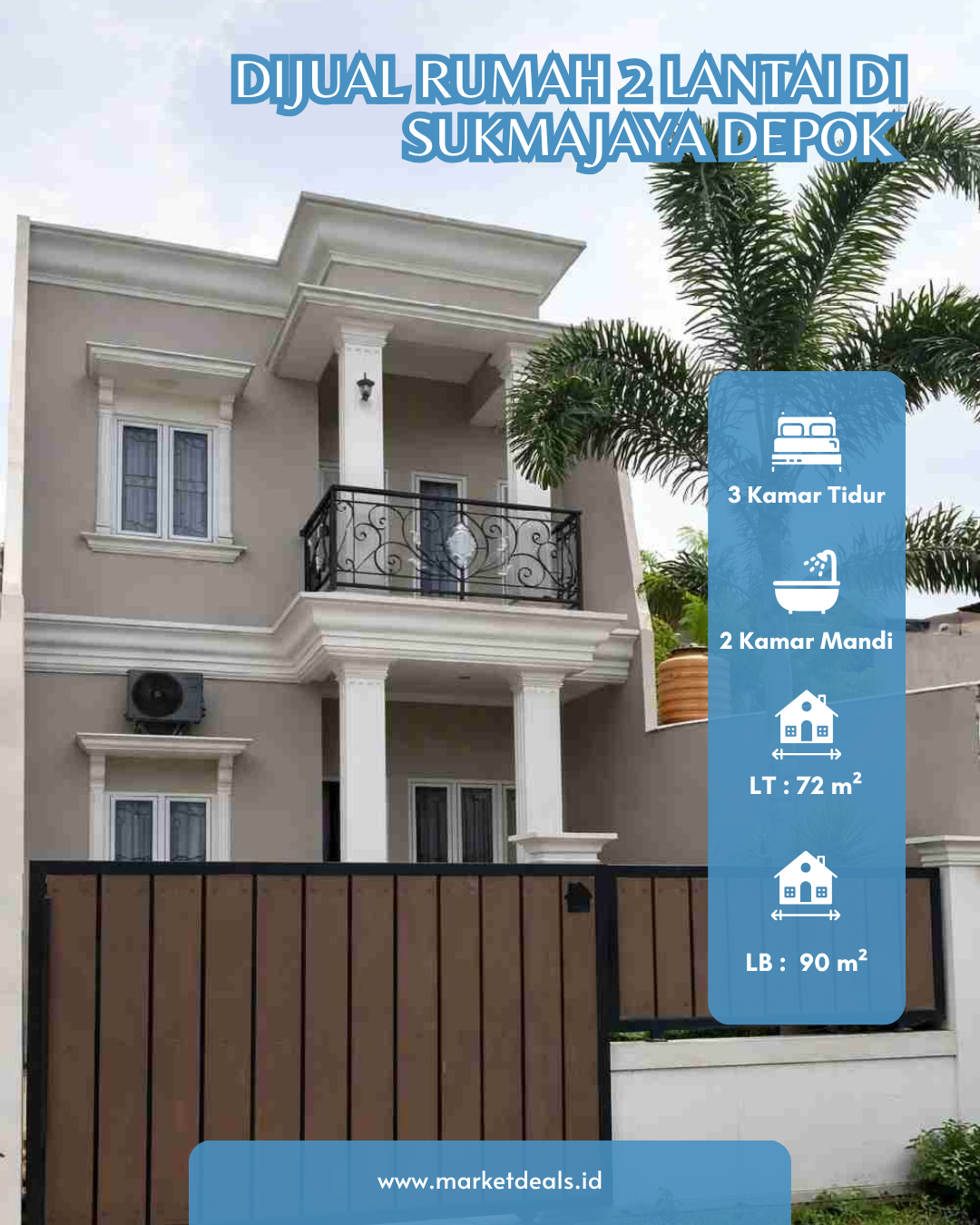 DIJUAL RUMAH 2 LANTAI DI SUKMAJAYA DEPOK – Rp1,19 M