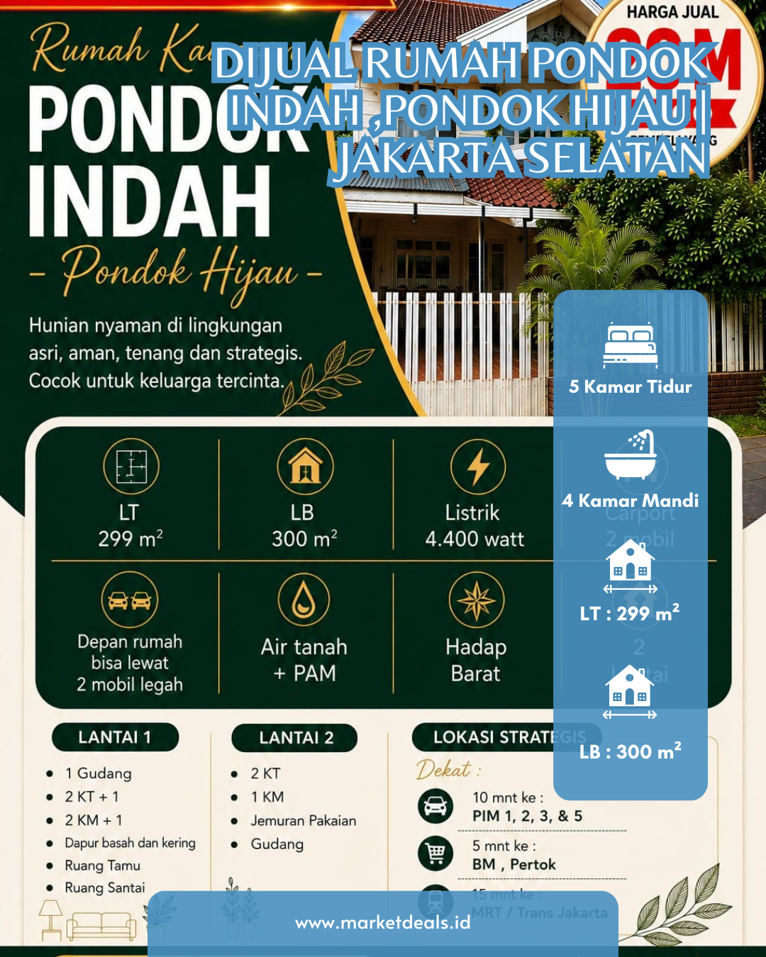 DIJUAL RUMAH PONDOK INDAH – PONDOK HIJAU | JAKARTA SELATAN