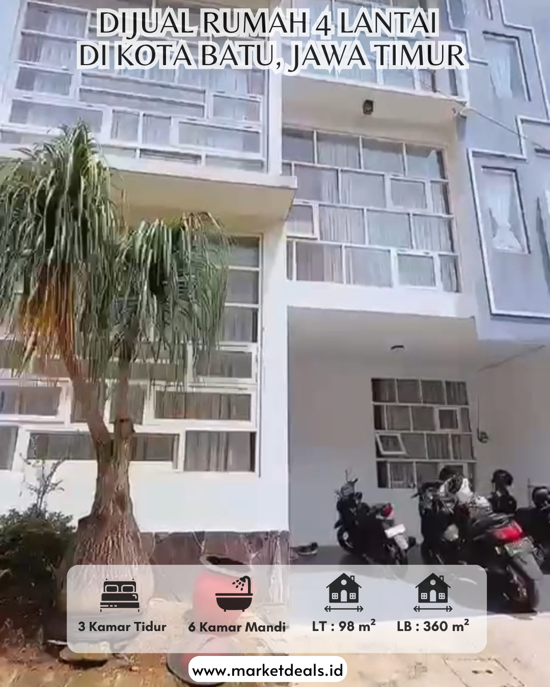 DIJUAL RUMAH 4 LANTAI DI KOTA BATU – JAWA TIMUR