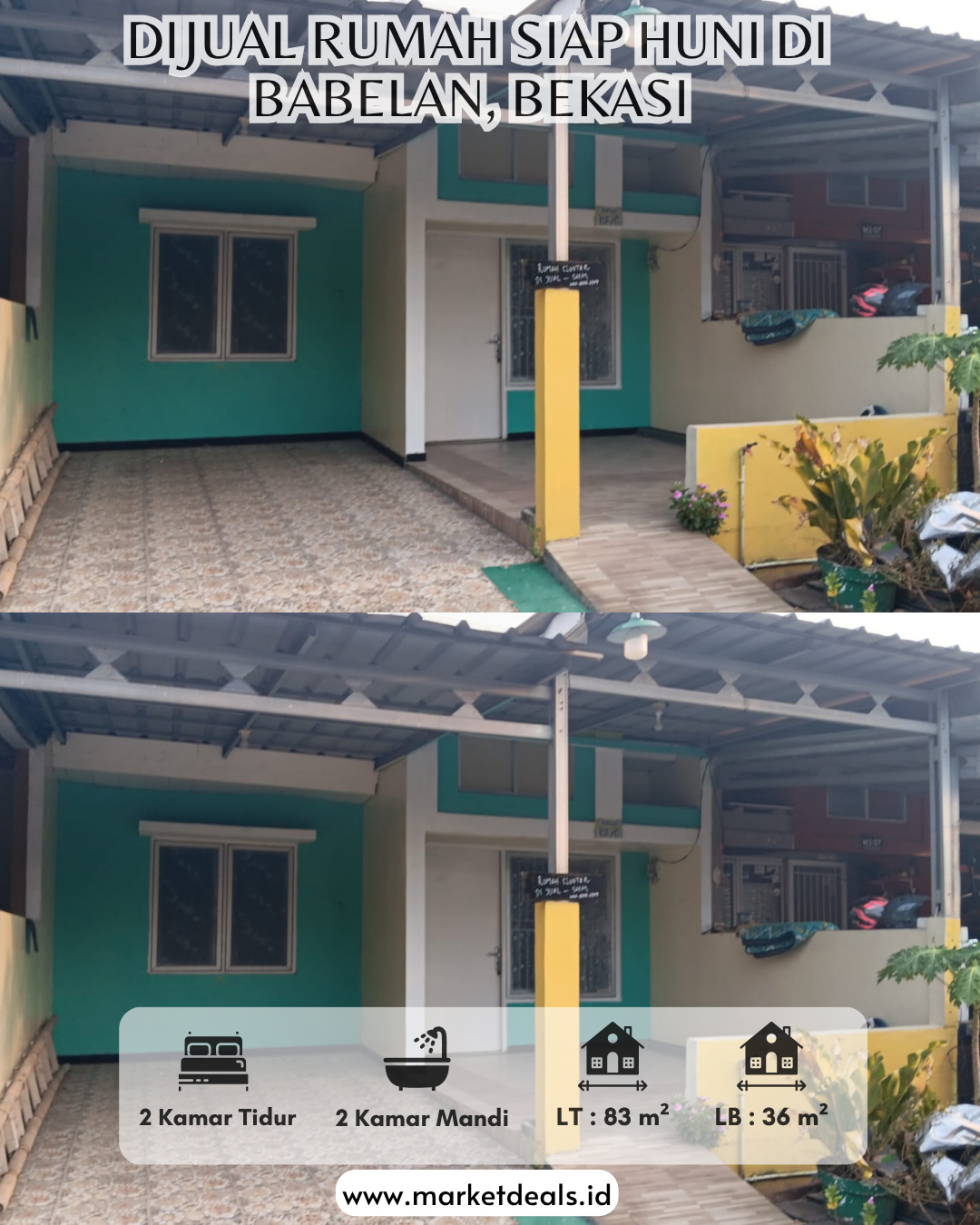DIJUAL RUMAH SIAP HUNI DI BABELAN, BEKASI — HARGA 550 JUTA!