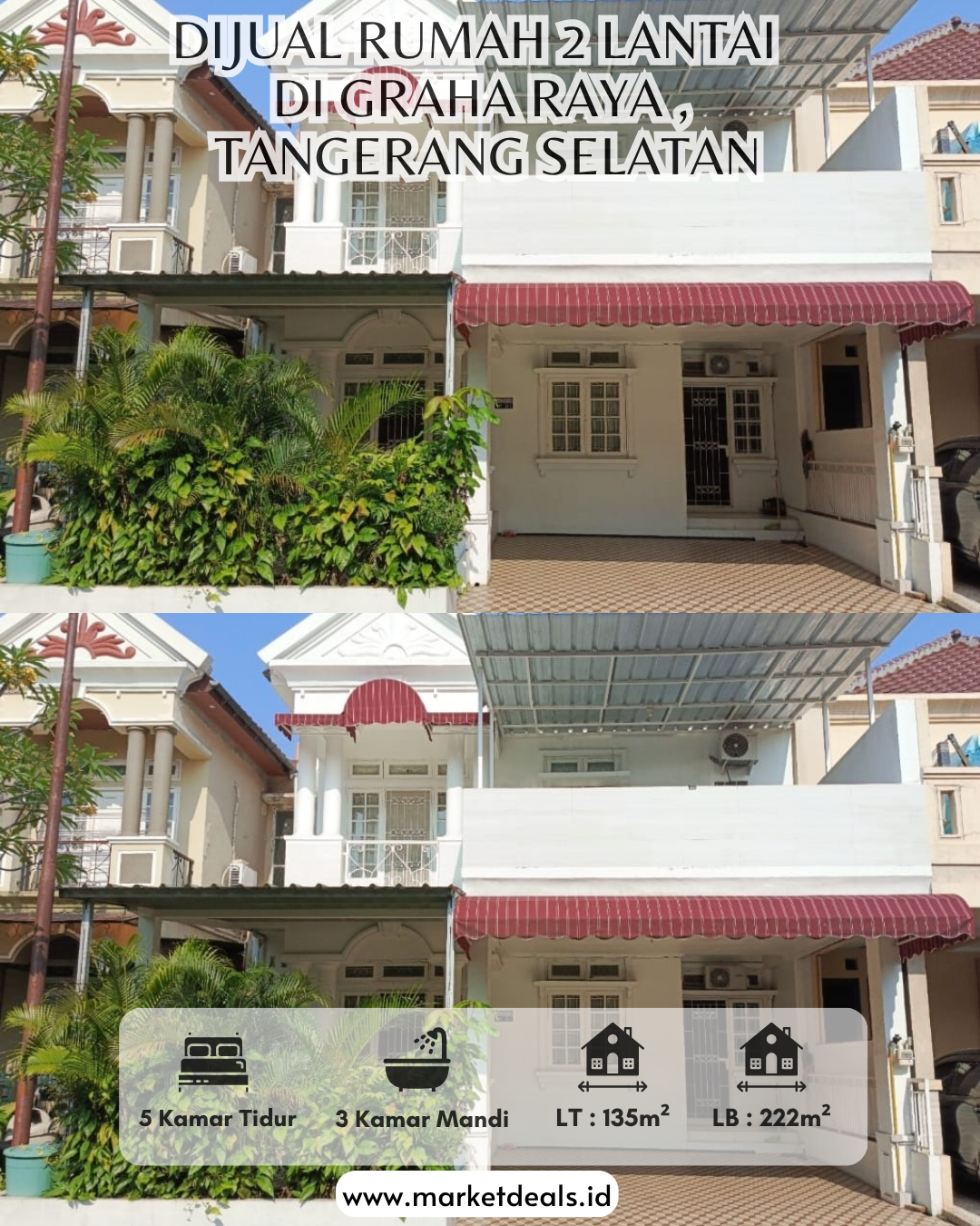 DIJUAL RUMAH 2 LANTAI DI GRAHA RAYA – CLUSTER FEDORA, TANGERANG SELATAN  ✨ Rumah