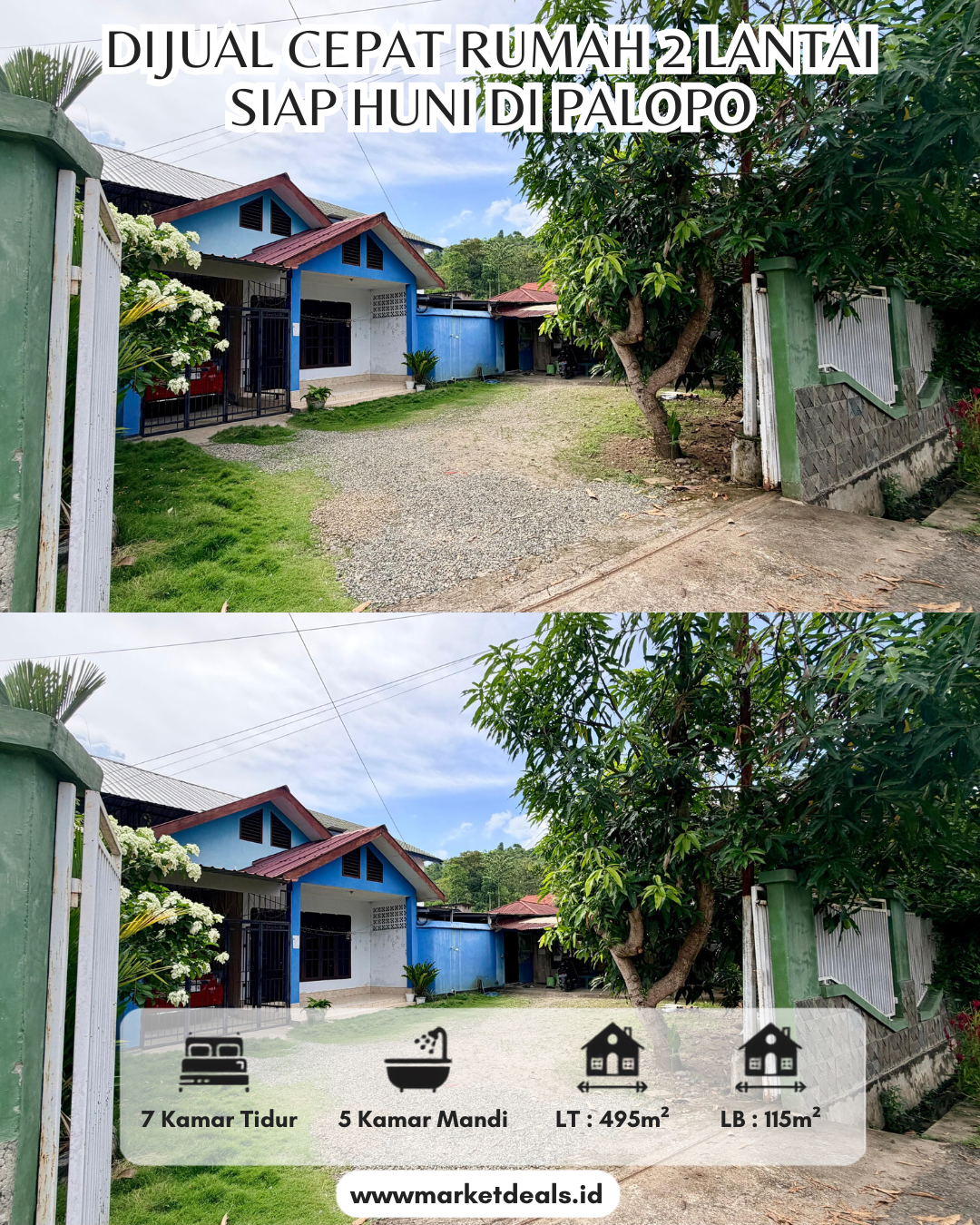 DIJUAL CEPAT – RUMAH 2 LANTAI SIAP HUNI DI PALOPO
