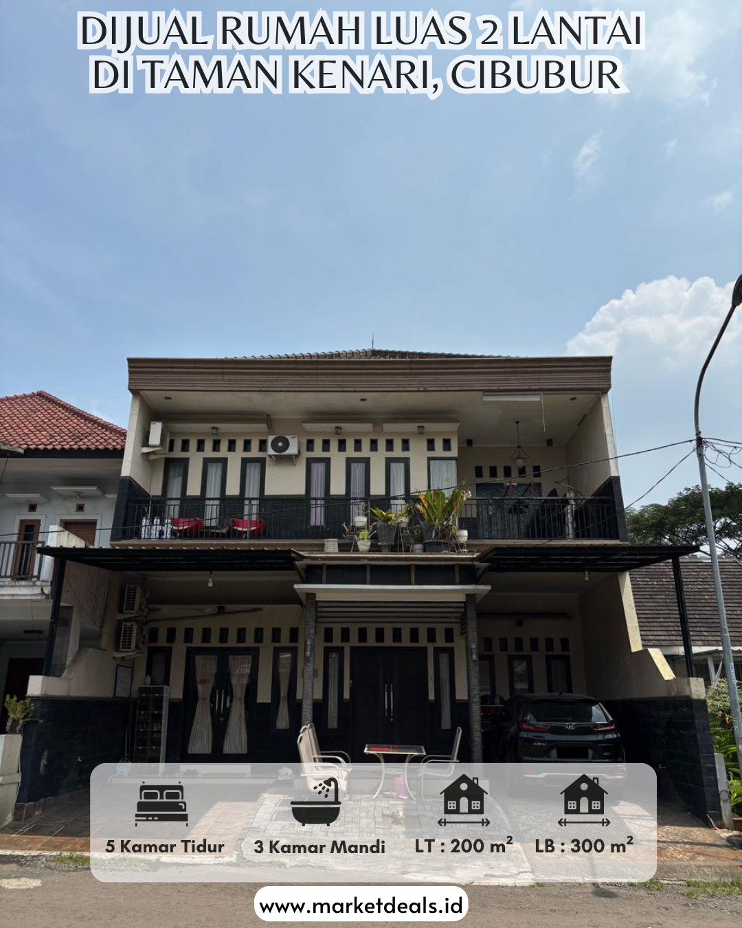 DIJUAL RUMAH LUAS 2 LANTAI DI TAMAN KENARI CIBUBUR — HIGH CEILING & SIAP HUNI!