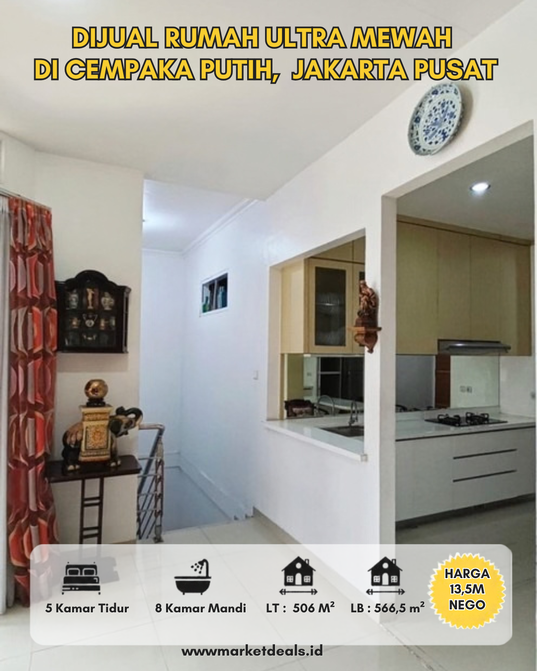 DIJUAL RUMAH ULTRA MEWAH DI CEMPAKA PUTIH – JAKARTA PUSAT