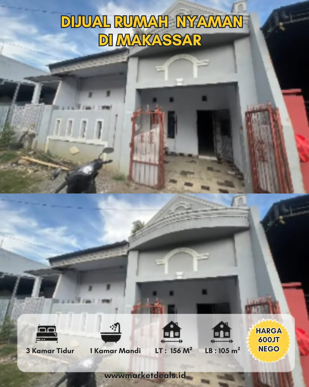 DIJUAL RUMAH NYAMAN DI MAKASSAR – HARGA 600 JUTA!