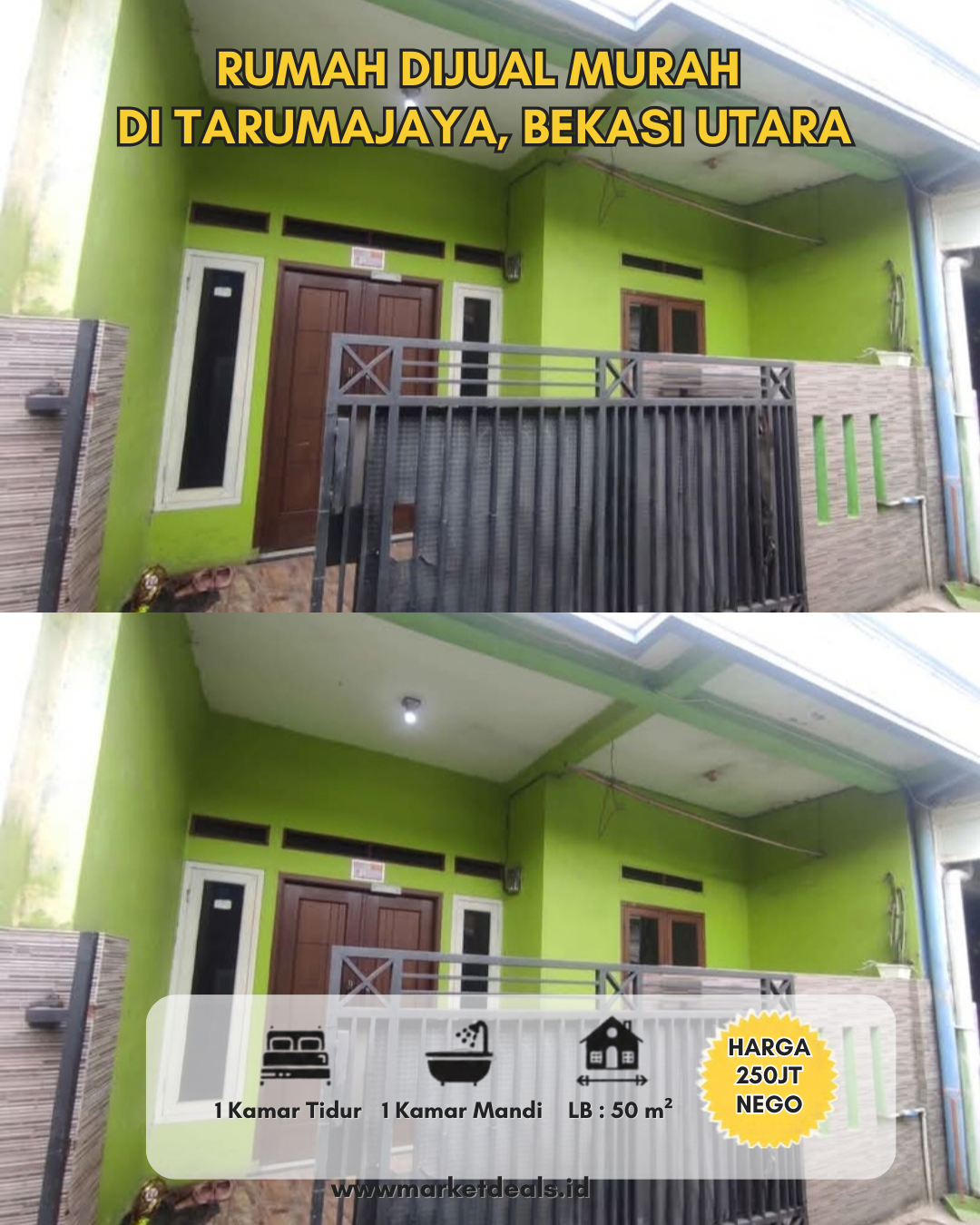 RUMAH DIJUAL MURAH DI TARUMAJAYA, BEKASI UTARA – SHM!